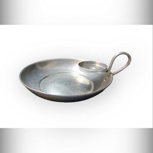 Vintage 1950's B.W. Buenilum Aluminum Serving Dip Tray with Lid / Beaded Rim